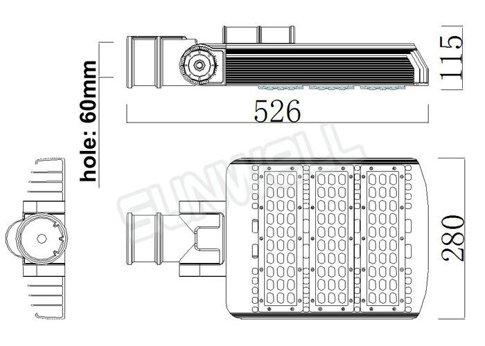 Adjustbale Outdoor Led Street Lights 90watte , Garden Lighting Cool White