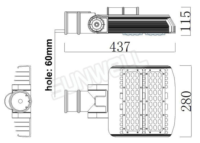 60w High Output LED Street Lamp With CE ROHS C-TICK EN62471 Certificates