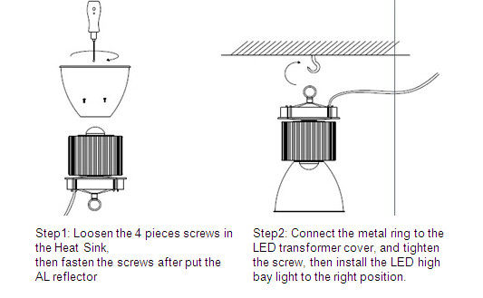 Bridgelux LED Round High Bay Metal Halide Lights 10000lm Long Life